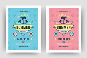 Summer 90s Party Flyer Template, a Flyer Template by Vasya Kobelev