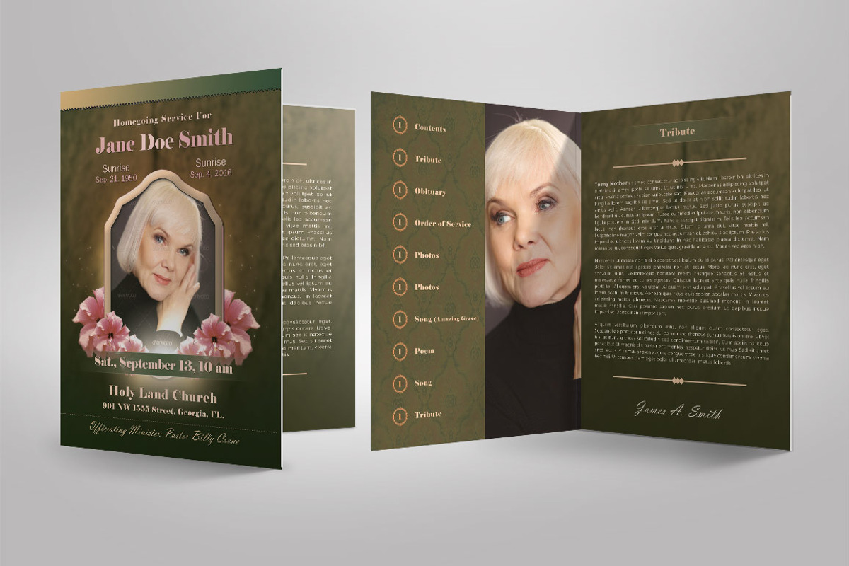 Funeral Program 05 Vintage Green, a Brochure Template by SeraphimChris (Photo 7 of 8)