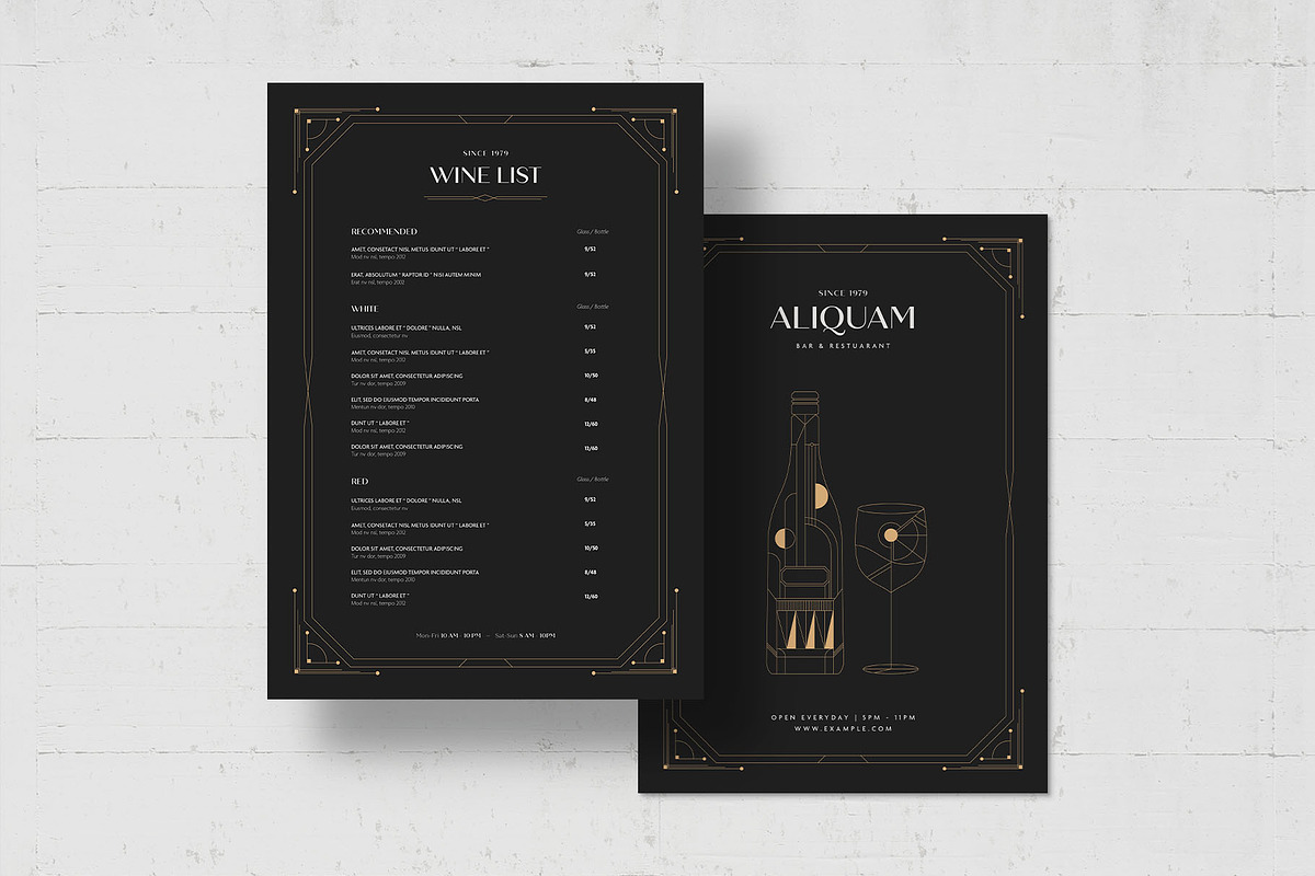 Wine List Template, a Flyer Template by BrandPacks (Photo 3 of 5)