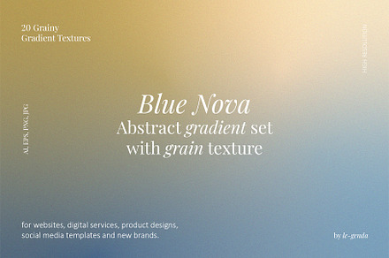 20 Blue Nova Gradients Set