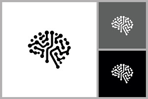 Digital Circuit Brain AI Icon, a Branding & Logo Template by quadrazo