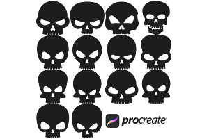 Skull Silhouette Set 1 Procreate