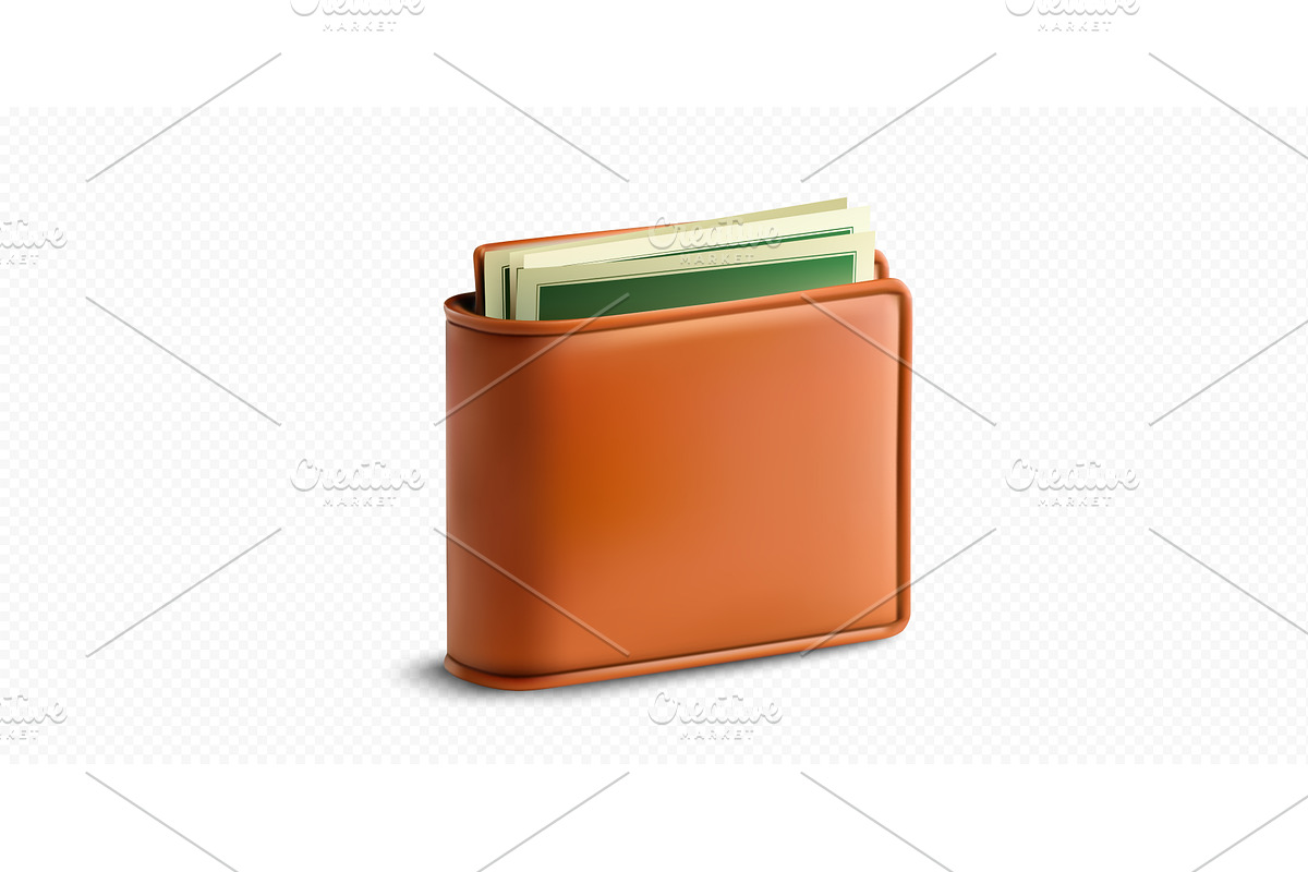 Elegant leather wallet showcasing, an Object Illustration by ZinetroN