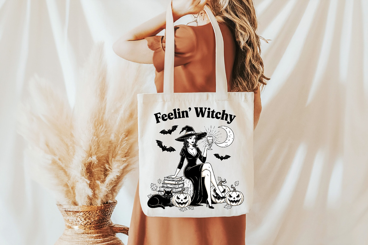 Halloween Vintage Witch Feelin Witch, an Illustration by DreamCafeArt (Photo 3 of 7)