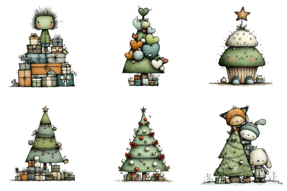 Christmas Tree Clipart, an Illustration by DreamArtGraphic (Photo 4 of 5)