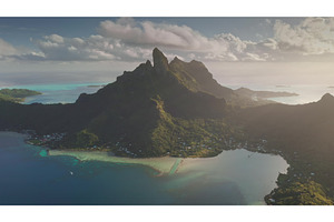 Sunset over Bora Bora's turquoise, a Nature Photo by Goinyk
