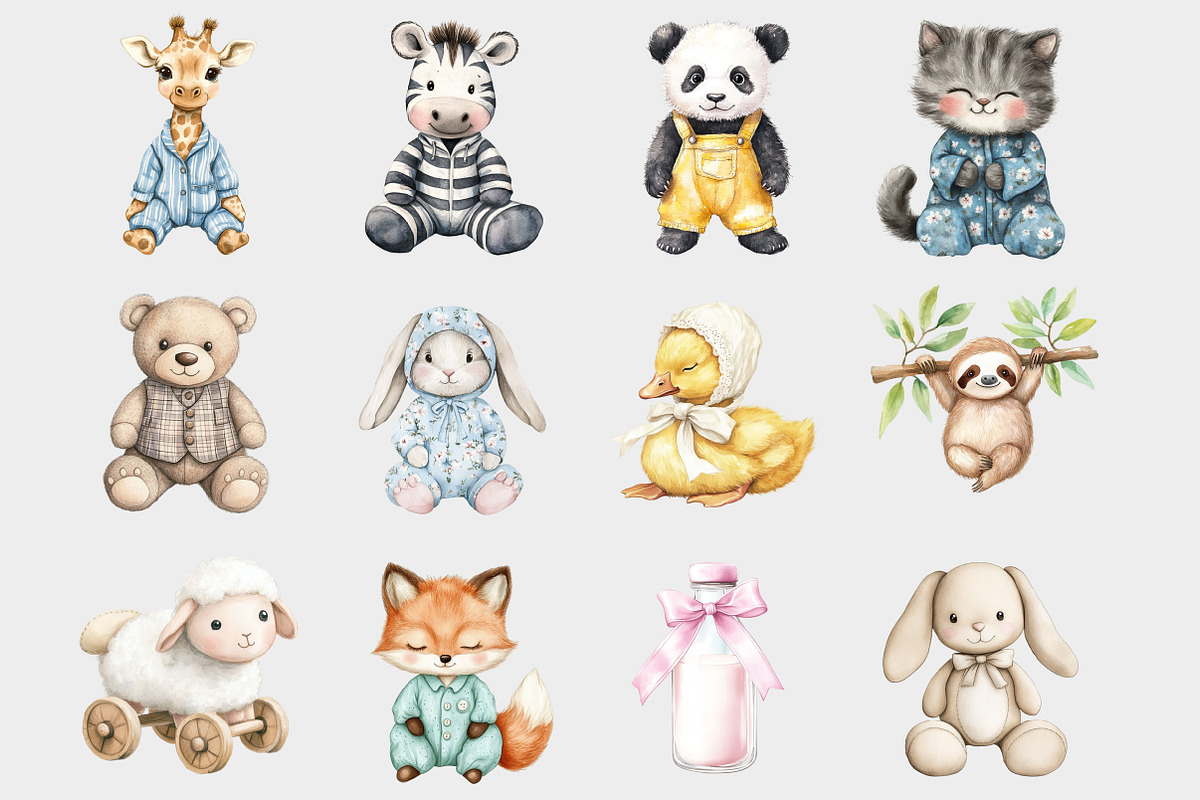 Watercolor Nursery Clipart, a Seasonal Illustration by Design Market (Photo 2 of 5)