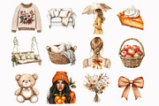 Watercolor Rustic Autumn Clipart, an Illustration by Design Market (Thumbnail 3 of 4)
