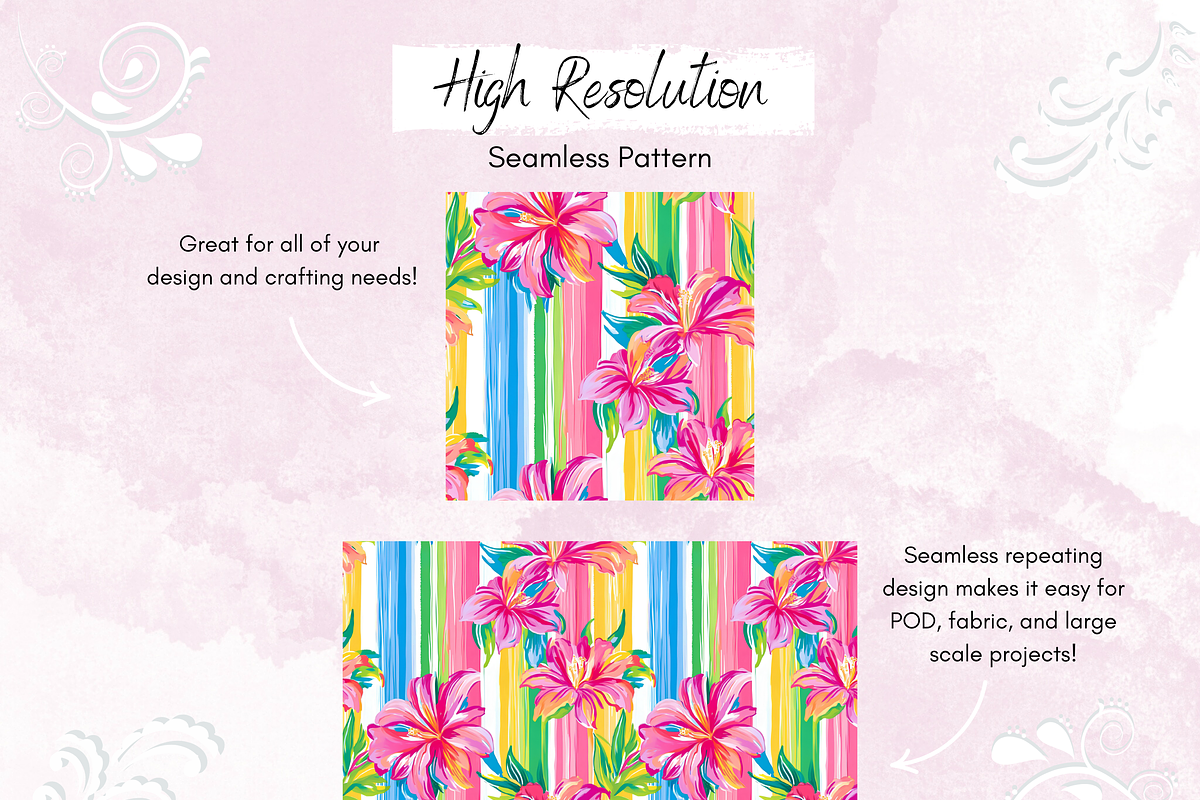Vertical Flower Seamless, a Pattern Graphic by Paper & Pattern Studio (Photo 3 of 9)
