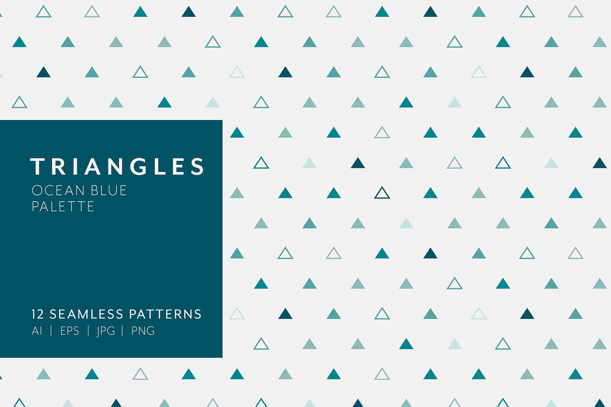 Triangle Patterns - Ocean Blue, a Pattern Graphic by Megs Lang