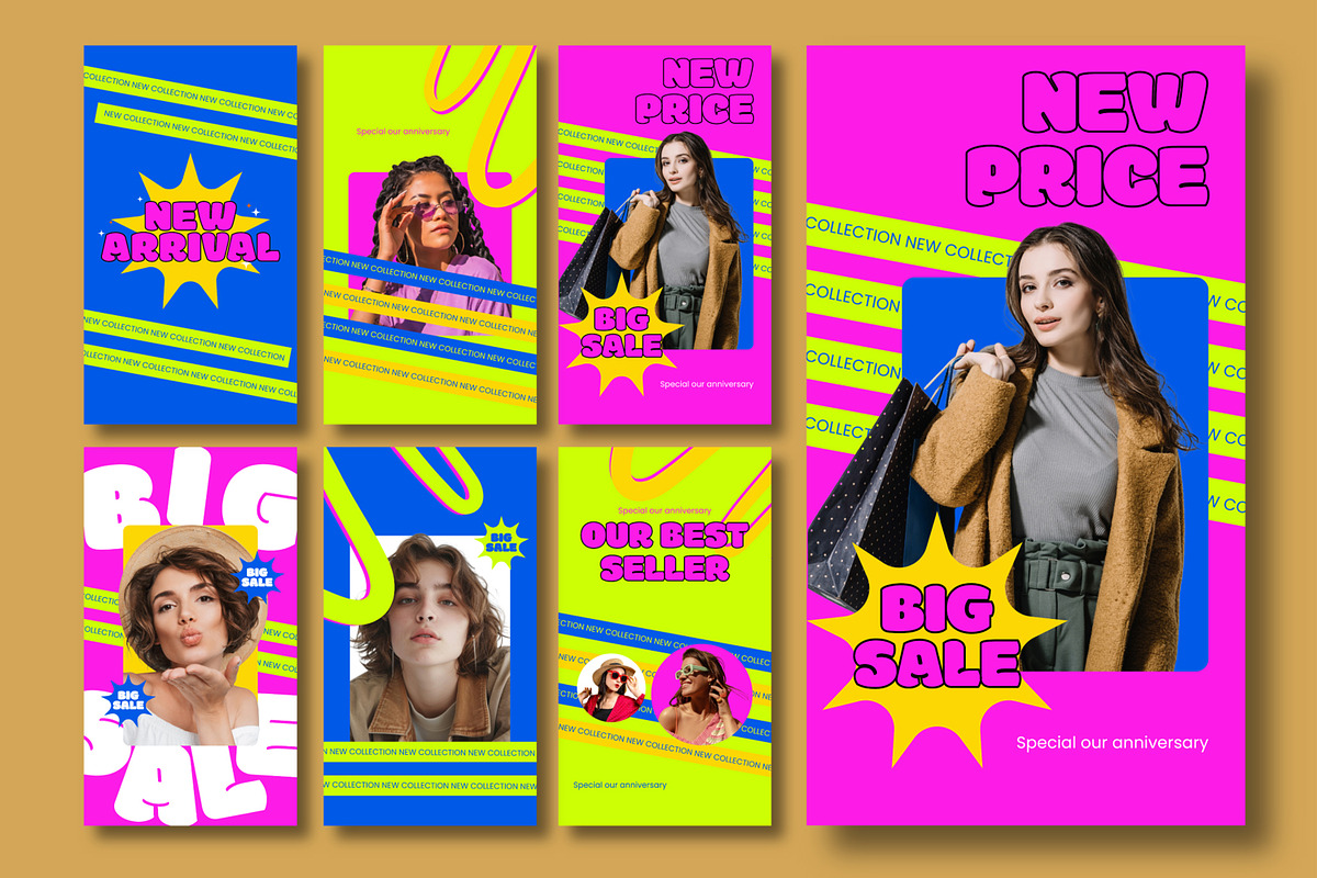 Bold Social Media Story Templates, a Social Media Template by MightyDesign (Photo 1 of 6)
