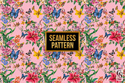 Pink Floral Garden Digital Papers, a Pattern Graphic by Creative Store (Thumbnail 4 of 5)