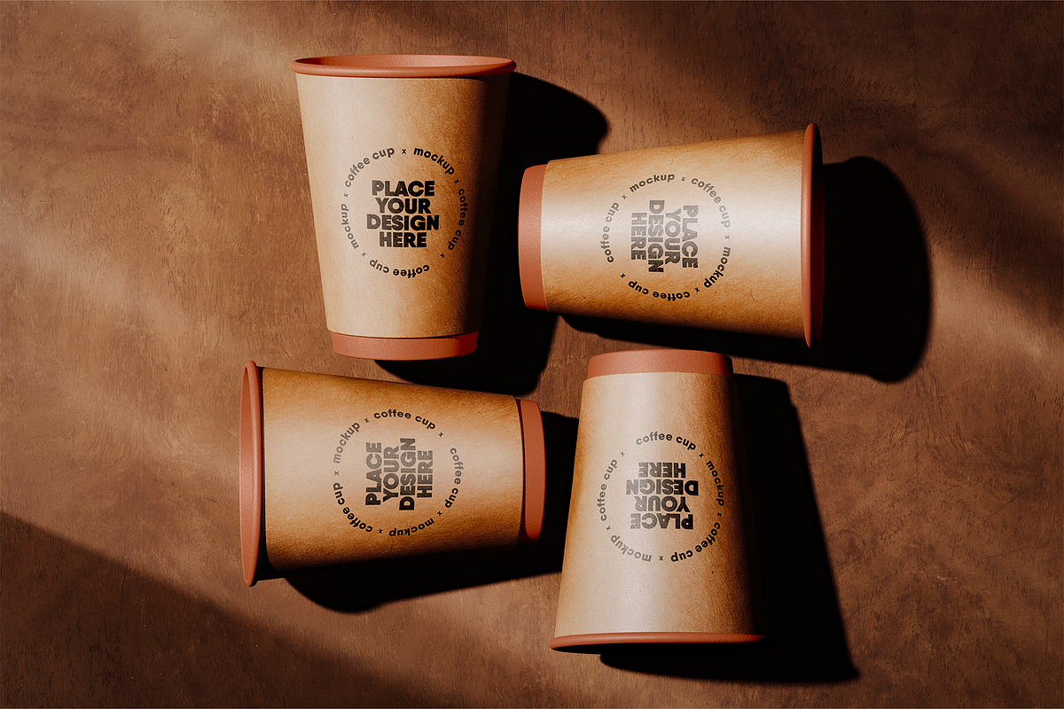 Craft Paper Coffee Cup Mockups, a Cups & Container Mockup by Xtrahive (Photo 5 of 5)