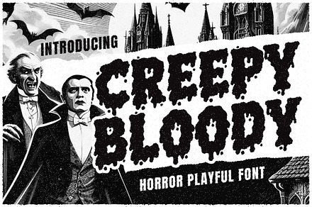 Creepy Bloody a Playful Horror Font, a Blackletter Font by Blankids Studio