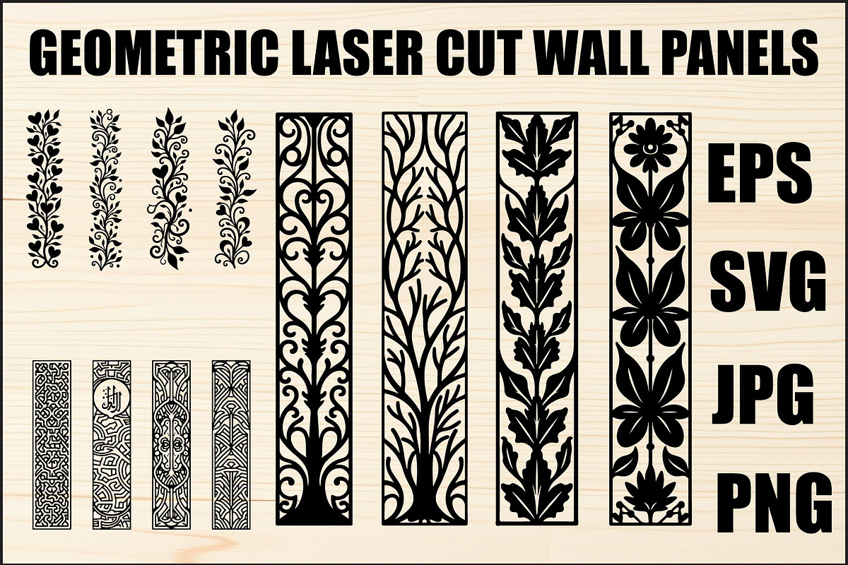 Geometric Laser Cut Panel Sets, an Object Graphic by Designer_Momina (Photo 1 of 5)