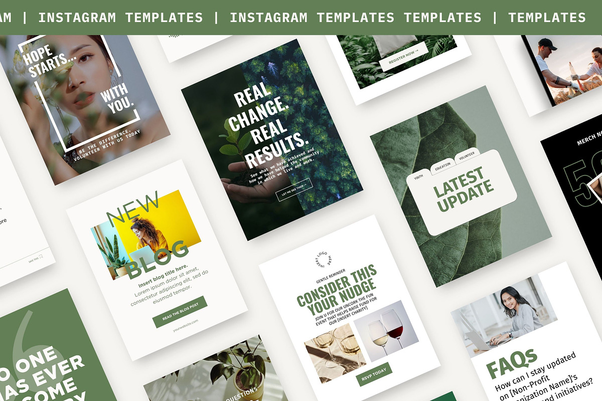 Green Charity Instagram Templates, a Social Media Template by InkBlue Templates (Photo 3 of 10)