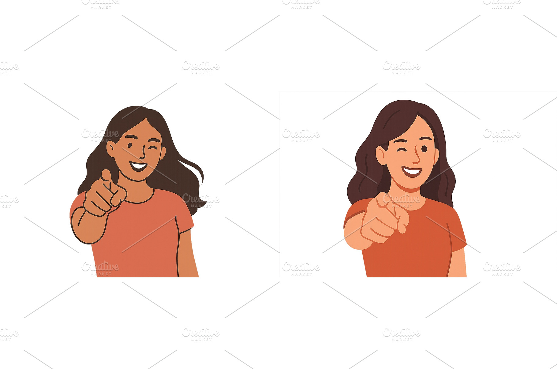 Smiling girl playfully pointing at, a Person Photo by ZinetroN