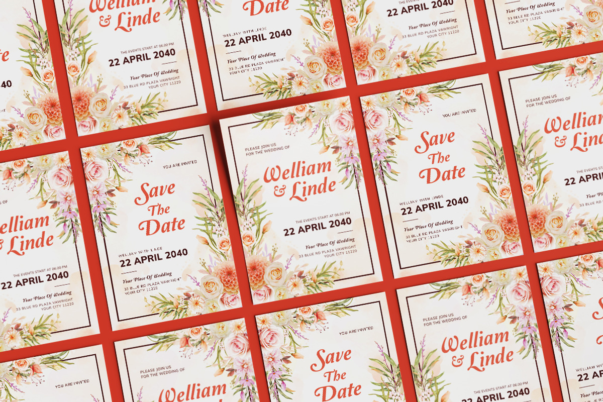 Marijose Wedding Invitation Template, an Invitation Template by iDoodle Studio (Photo 4 of 4)