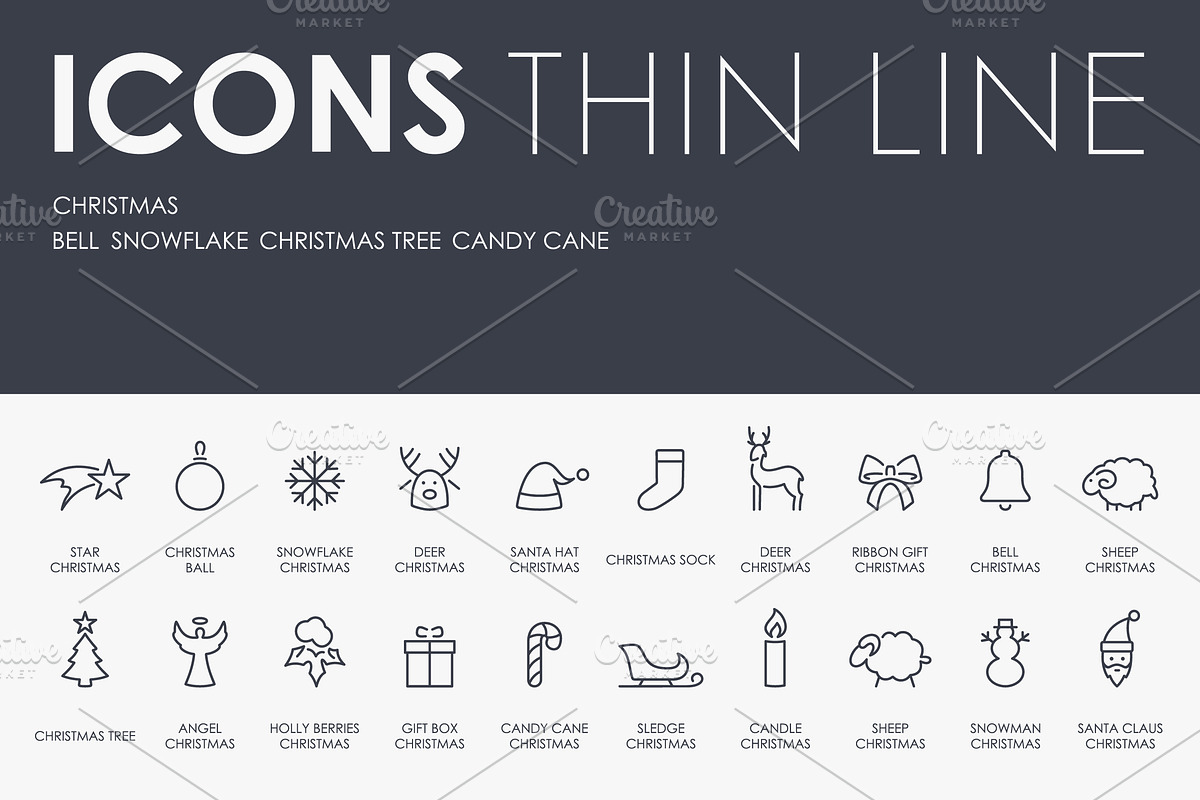 Christmas thinline icons