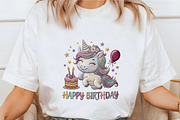 Cute Unicorn Birthday Sublimation De, an Illustration by designcity5 (Thumbnail 2 of 4)