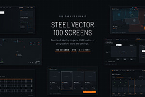 Military FPS Game 100 Screens, an UI Kit Template by pawellpi