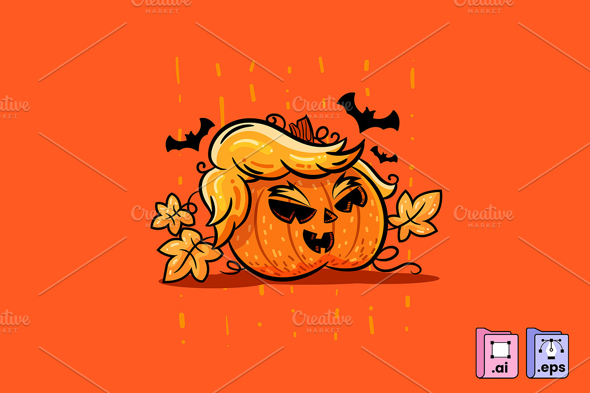 Trump Pumpkin, a Person Illustration by MISS CHATZ (Photo 2 of 3)