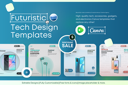 Futuristic - Tech Canva Templates