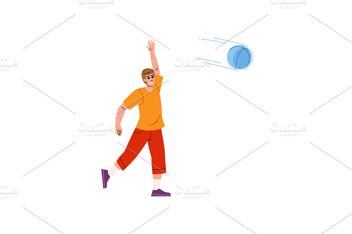 Young man throwing ball playing, a Sport Illustration by pikepicture