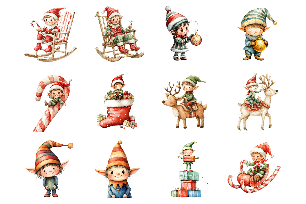Cute Elves Doodles, an Illustration by Design Market (Photo 2 of 3)
