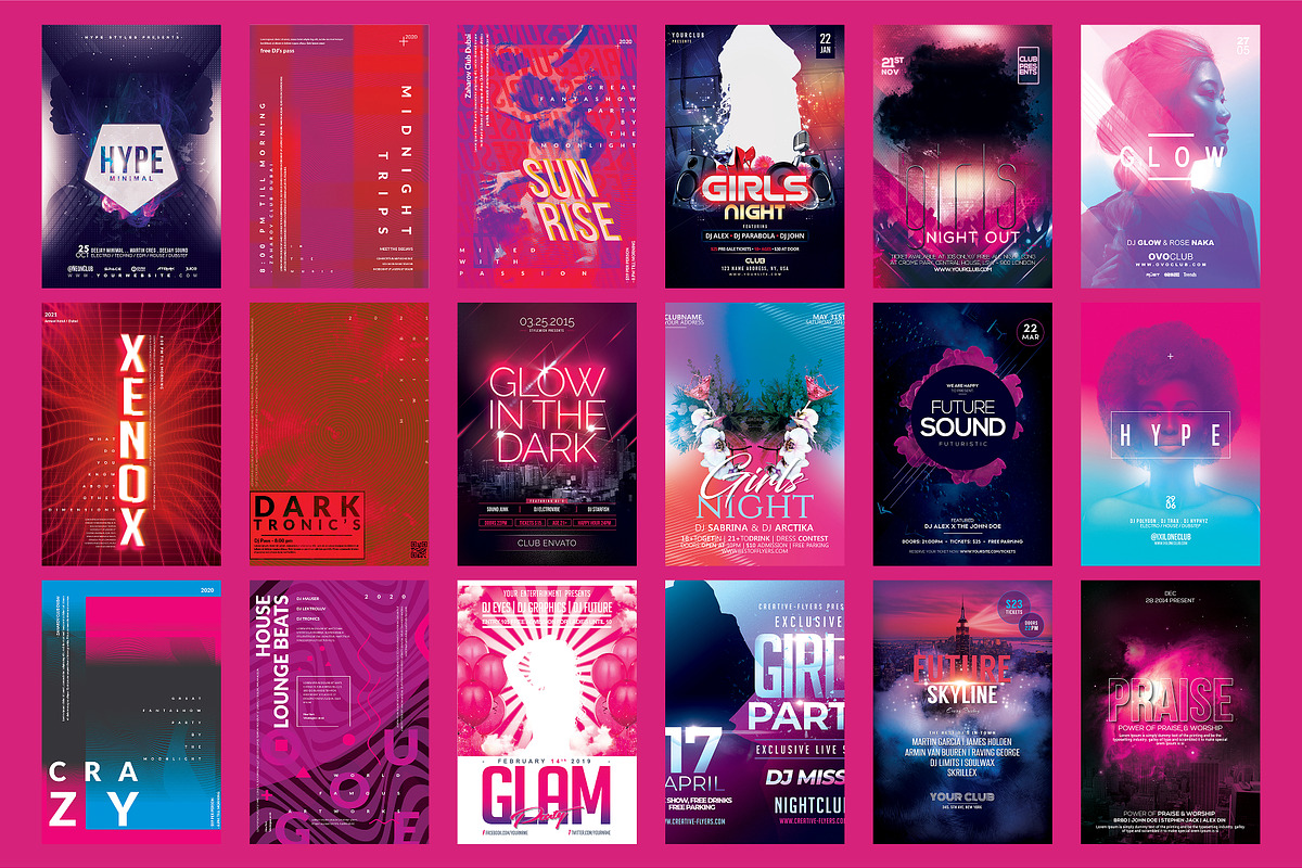 45 Glow Flyer Bundle, a Social Media Template by PopotLane (Photo 3 of 4)
