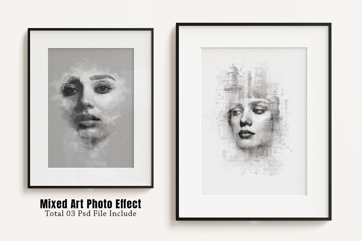 Mixed Art Photo Effect Template, an Action Add-On by Photoshop Action (Photo 1 of 14)
