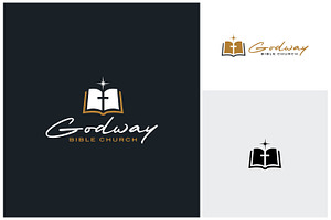 Book Bible Christian Cross Star Logo, a Branding & Logo Template by Enola99d