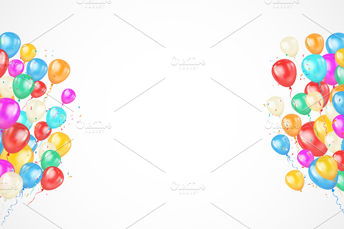 Festive background with balloons, a Decorative Illustration by Yayasya (Photo 3 of 3)