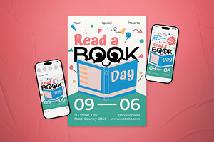 Read a Book Day Event Flyer Set, a Flyer Template by The Good Store