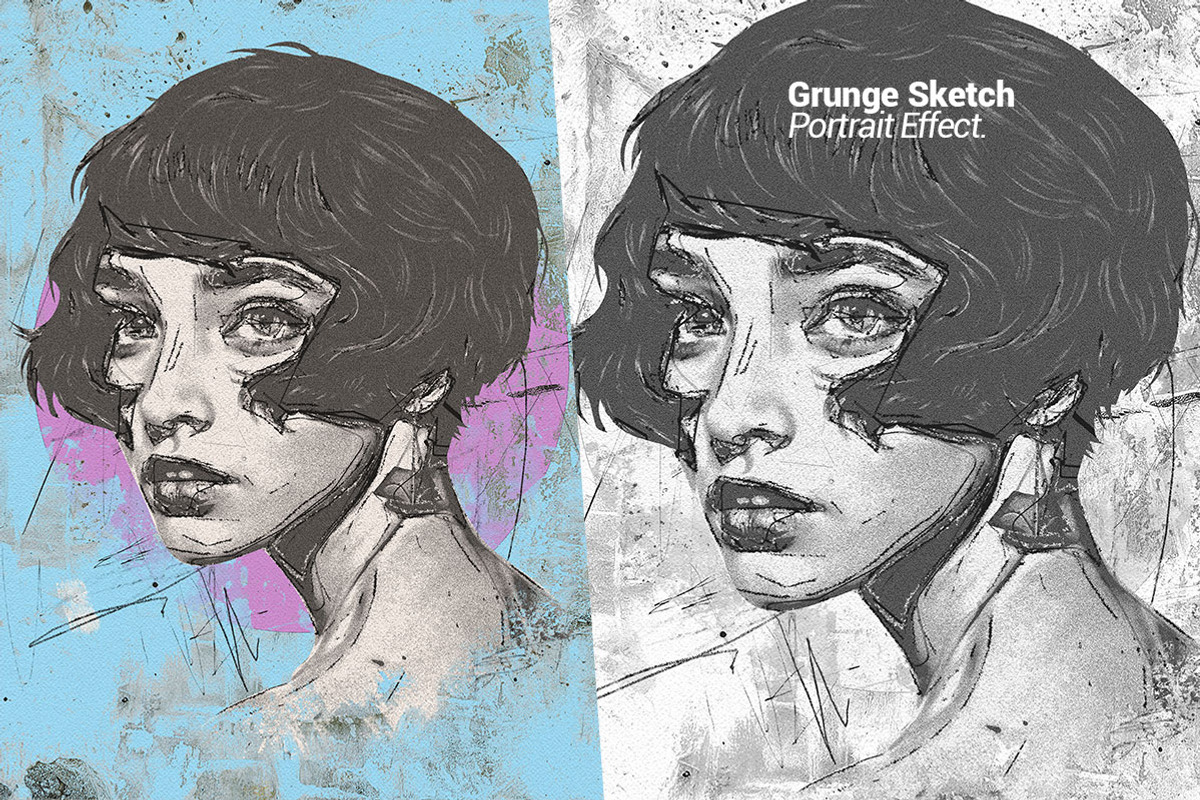 Grunge Sketch Portrait Effect, an Action Add-On by Amorjesu.com (Photo 18 of 21)
