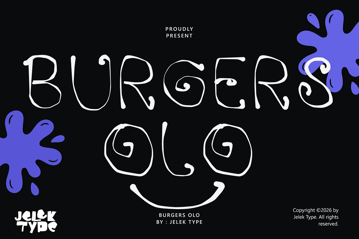 Burgers Olo Handwriting, a Handwritten Font by JelekType (Photo 1 of 8)