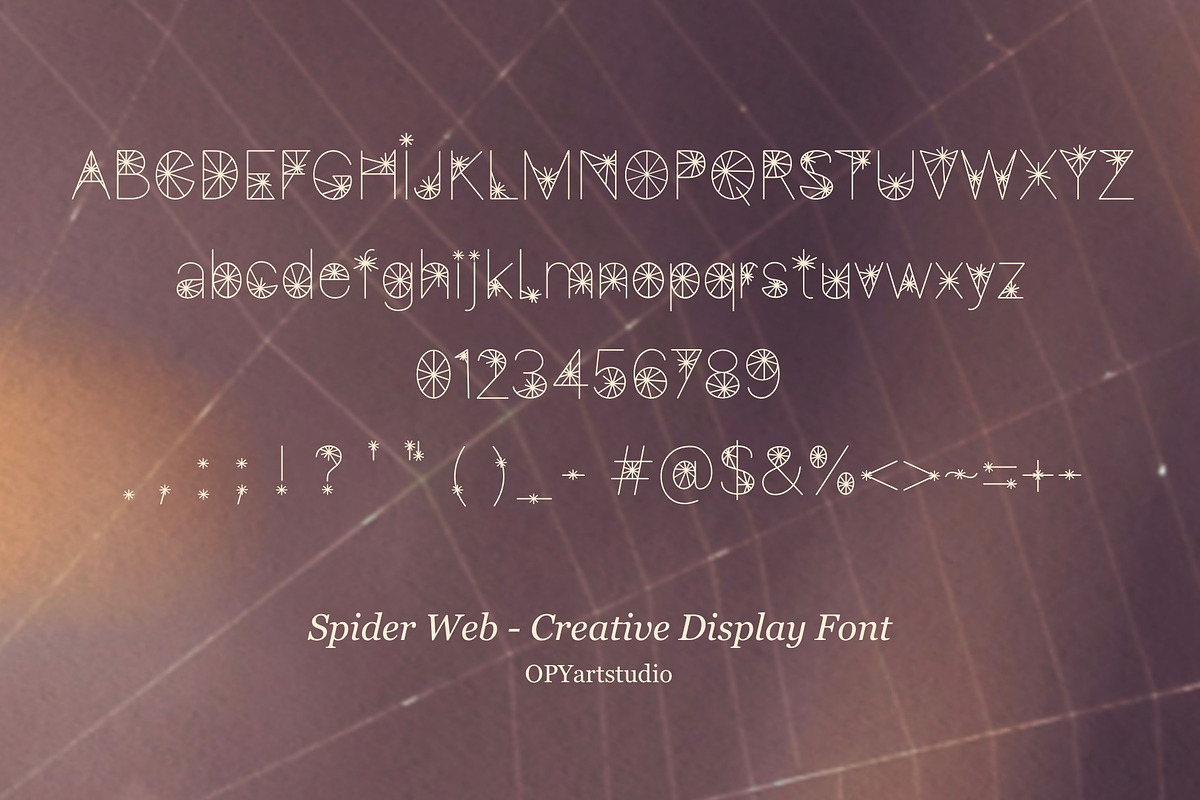Spider Web - Creative Display Font, a Font by OPY ArtStudio (Photo 5 of 5)