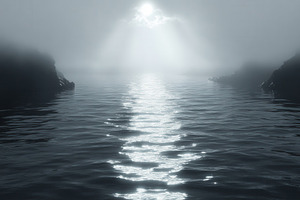 Misty landscape with soft reflection, a Photo by Tanuart