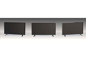 Modern flat screen TV, black frame, a Technology Illustration by art PVP - market