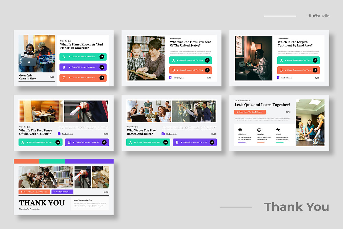 Educational Quiz Keynote Template, a Presentation Template by fluffstudio (Photo 4 of 4)