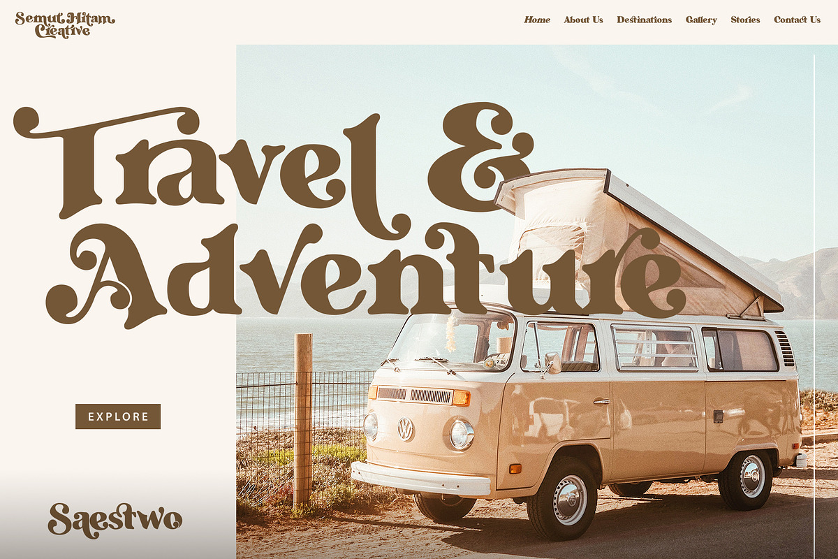 Saestwo - Playful Retro Serif, a Serif Font by SemutHitam Creative (Photo 2 of 10)