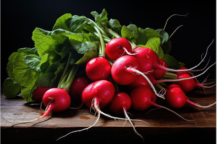 Round Red radishes. Generate Ai, a Food & Drink Photo by Ylivdesign