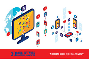 30 Social network infographic banner