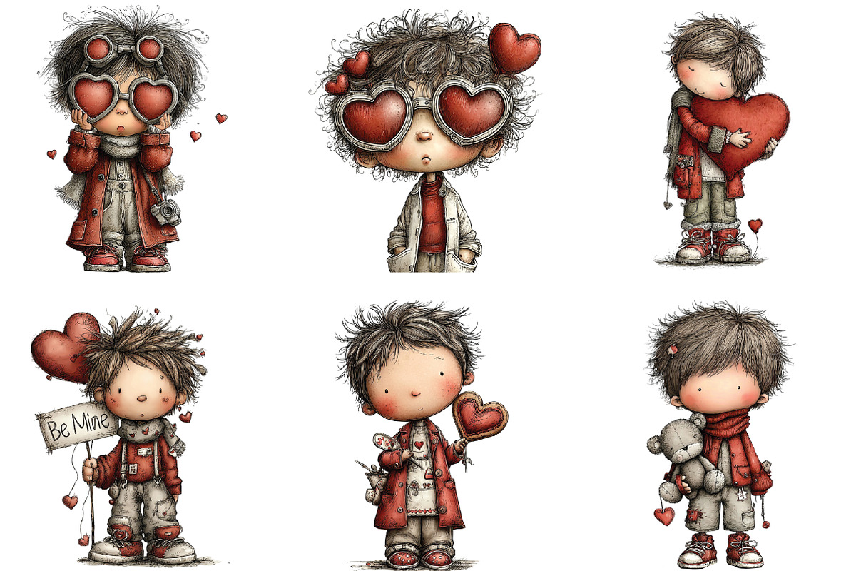Whimsical Valentine's Day Clipart, an Illustration by CraftArtStudio (Photo 3 of 6)