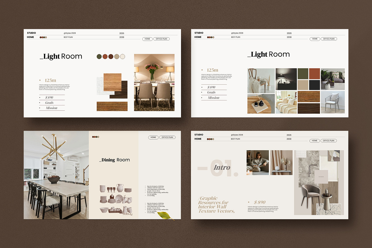 Interior Design Presentation Templat, a Presentation Template by Studio ...