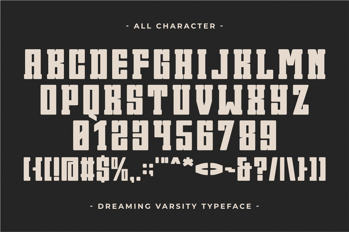 Dreaming Varsity - Condensed Slab, a Slab Serif Font by Pian45 Studio (Photo 15 of 16)