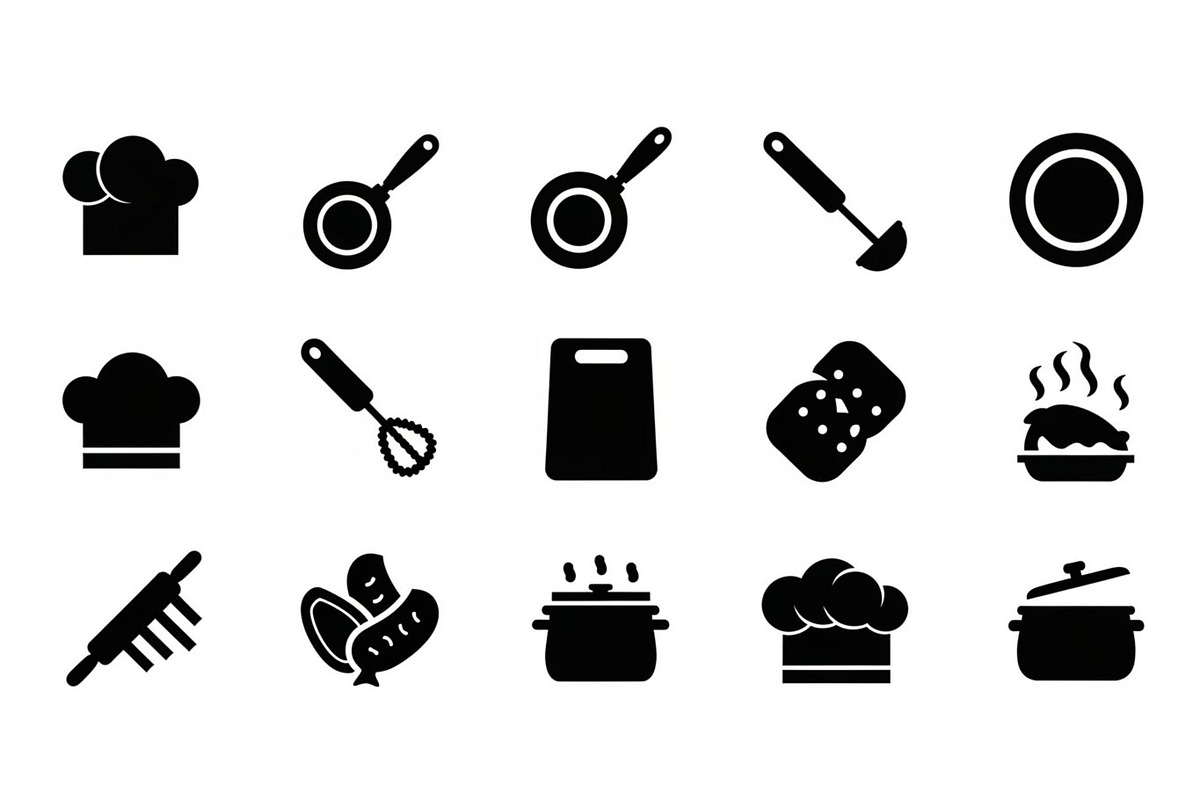 Kitchen Cooking Icon Vector Bundle, an Illustration by jahid234 (Photo 25 of 51)