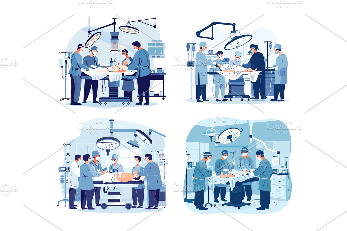 Surgeons team operations cartoon, an Object Illustration by Valerie Bodnar