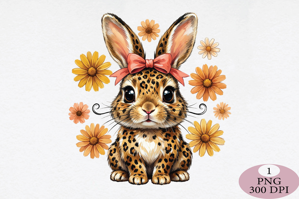 Happy Easter Bunny PNG Leopard Patte, an Illustration by Daily.Designs (Photo 1 of 5)