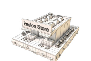 Low Poly Fashion Store Building